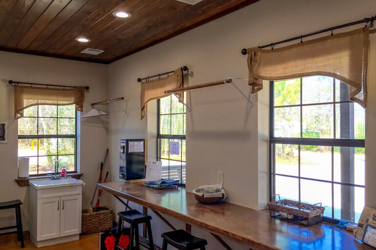 building interior with seating and sink