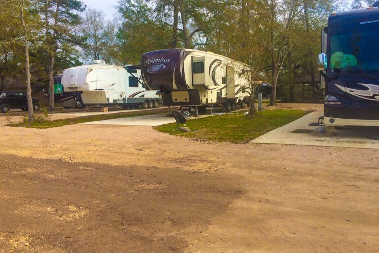parked RVs on concrete RV pads